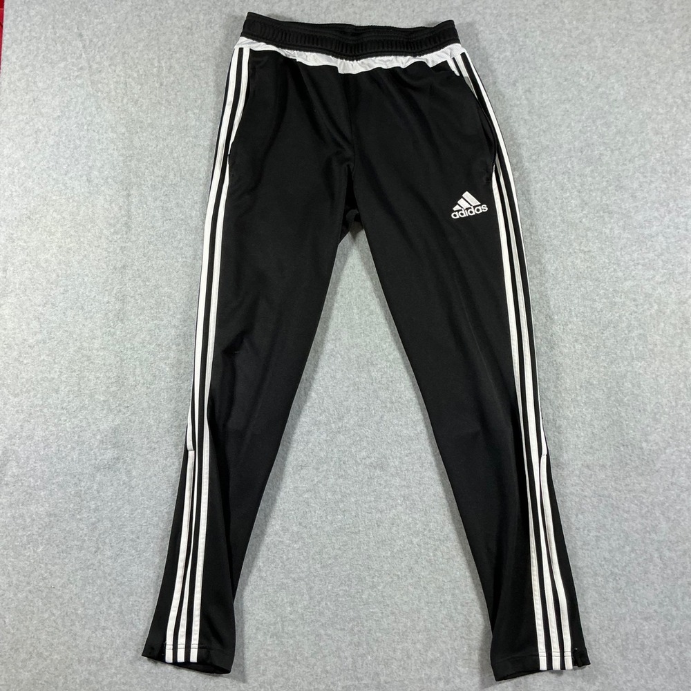 Adidas Climacool Tiro Training Pants Black White Stripe Tapered Joggers Medium